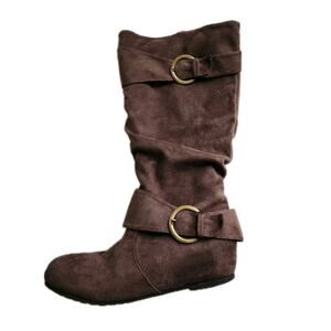 Dream Pairs Journee Dupe Jester Slouch Boots W Buckles Women's Sz 9 Boho Chic